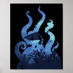 Tentacs Unterwasser Meereslandschaft Leben im Meer Poster