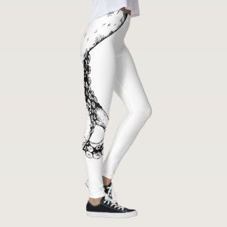 tentacules de pieuvre sur leggings blancs