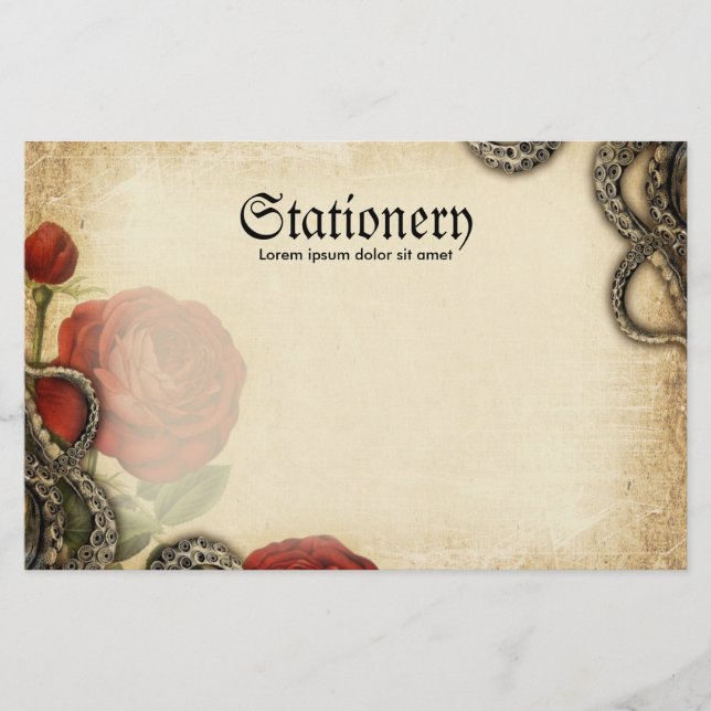 Tentakel und Rose Briefpapier (Vorderseite)