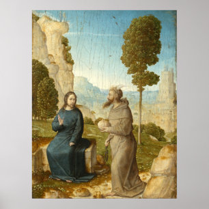 Tentation Christ, Poster d'Art fin Juan de Flandes