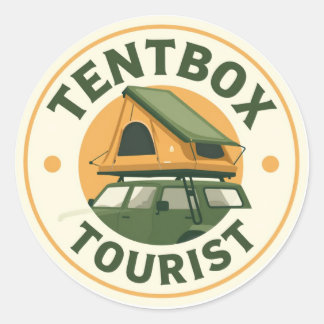 Tentbox-Touristen-Aufkleber Runder Aufkleber