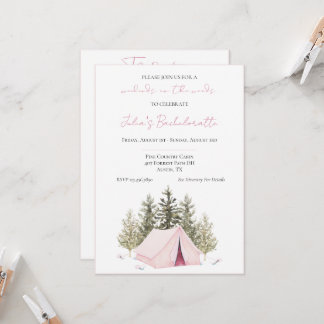 Tente de camping Bachelorette Party Invitation