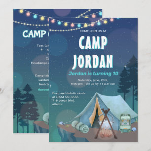 Tente de camping Bonfire Boy Invitation Anniversai
