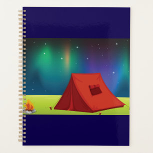 Tente de camping sous les lumières du Nord vibrant