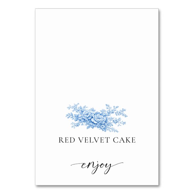 Tented Food Label Wedding Buffet Chinoiserie Tischnummer (Vorderseite)