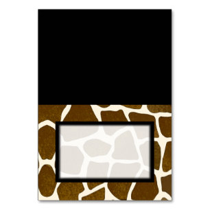 Tented Giraffe Imprimer noir Place carte nappe