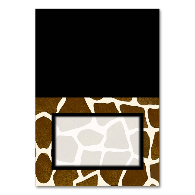 Tented Giraffe Print Blank Platzkarte Tablecard Tischnummer (Vorderseite)