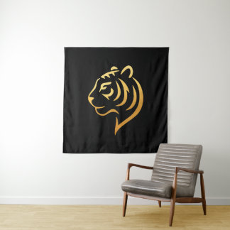 Tenture 黄金の虎 Gold Tiger – Japanese Minimalist Art