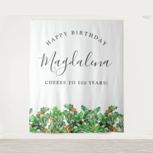 Tenture 100e anniversaire Décembre Fleur de naissance Cont