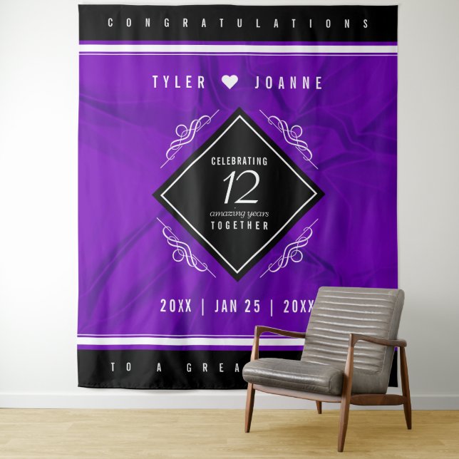 Tenture 12ème anniversaire de la Mariage de soie (En situation)