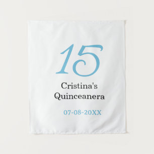 Tenture 15e anniversaire de quinceanera bleu noir lettre g