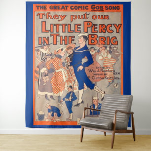Tenture 1919 Ils mettent notre petite Percy dans le feu
