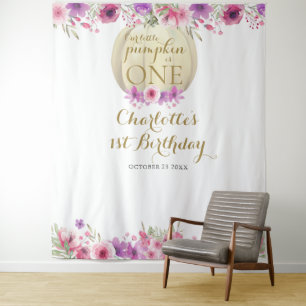 Tenture 1er Anniversaire Petite Citrouille Floral Accessoi