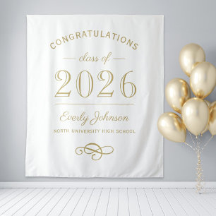 Tenture 2023 Élégant Or Personnalisé Diplômé