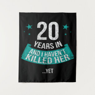 Tenture 20 ans anniversaire du mariage tapestr cadeau de