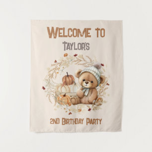 Tenture 2e anniversaire de l'ours d'automne Affiche de bie