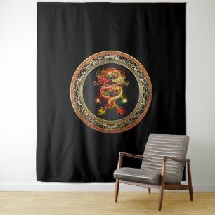 Tenture [300] Dragons rouges et jaunes
