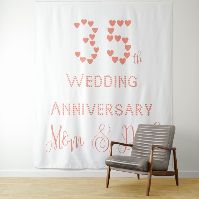Tenture 35e anniversaire de Mariage Parents Mariage de cor (En situation)