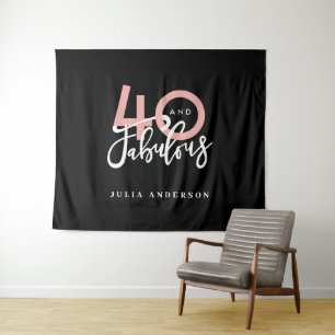 Tenture 40 ans et fabuleux rose et menthe anniversaire fil