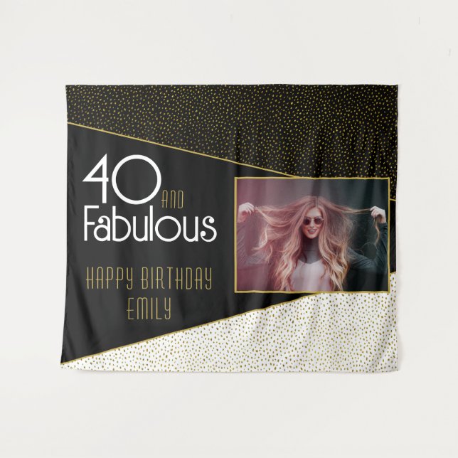 Tenture 40 et fabuleuse Parties scintillant d'or Photo 40e (Devant (Horizontal))