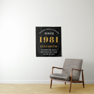 Tenture 40e anniversaire 1981Conception Personnalisée Blac
