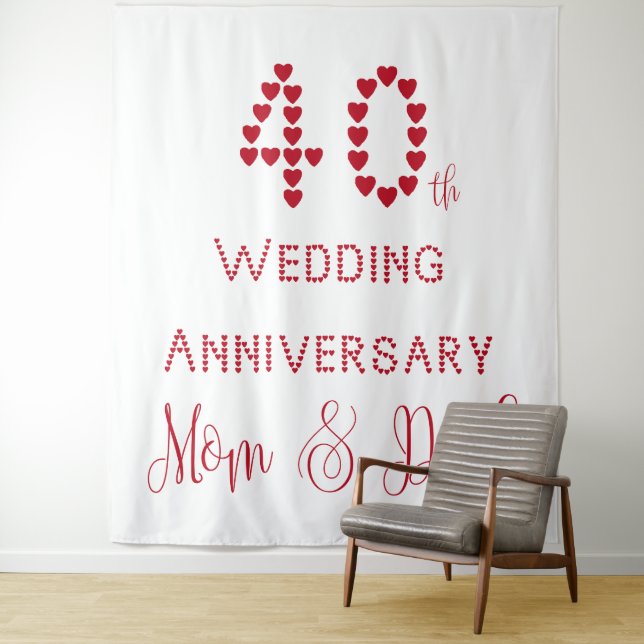 Tenture 40e anniversaire de mariage des parents Noces de r (En situation)
