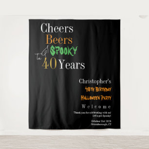 Tenture 40e anniversaire Halloween Éffrayante présentation