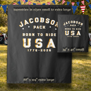 Tenture 4 juillet famille née pour rouler pack personnalis