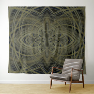 Tenture 4D Lotus Electrique doré noir gris beige