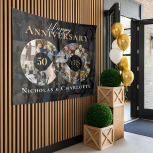Tenture 50e Anniversaire de Mariage Collage Photo Infini