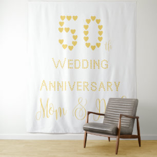 Tenture 50e anniversaire de mariage des parents Noces d'or