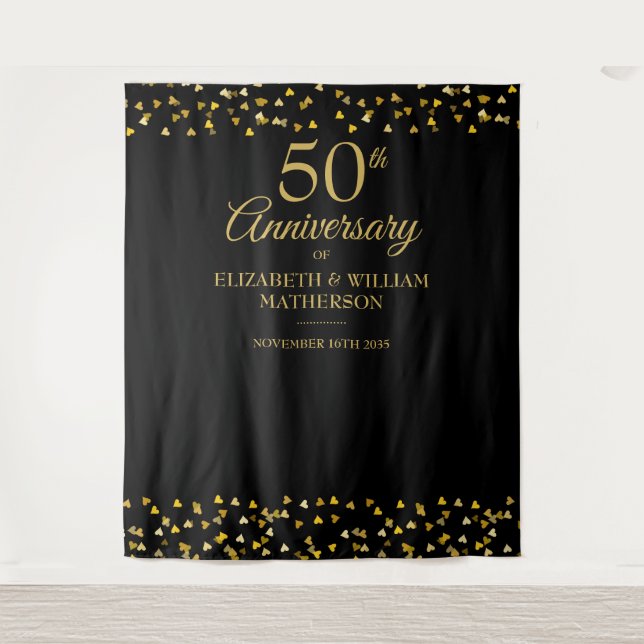 Tenture 50e anniversaire du Mariage Photo Booth (Devant)