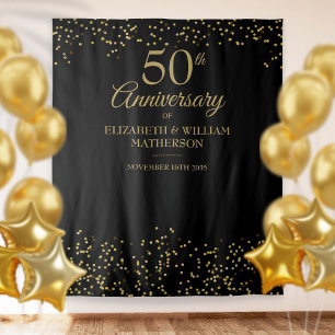 Tenture 50e Anniversaire Mariage d'or noir
