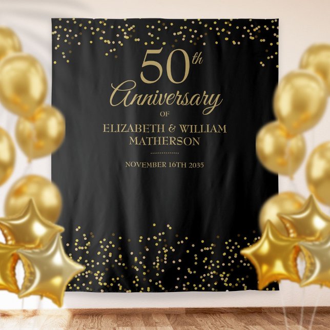 Tenture 50e Anniversaire Mariage d'or noir (Créateur téléchargé)