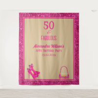 50e Anniversaire talons hauts Pink Glittery Back D
