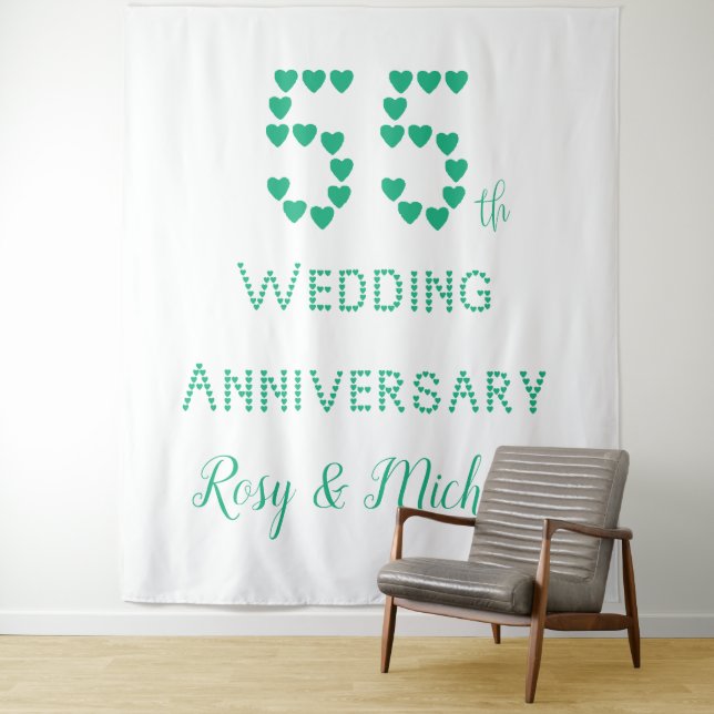 Tenture 55e anniversaire de mariage Cadeau de mariage Émer (En situation)