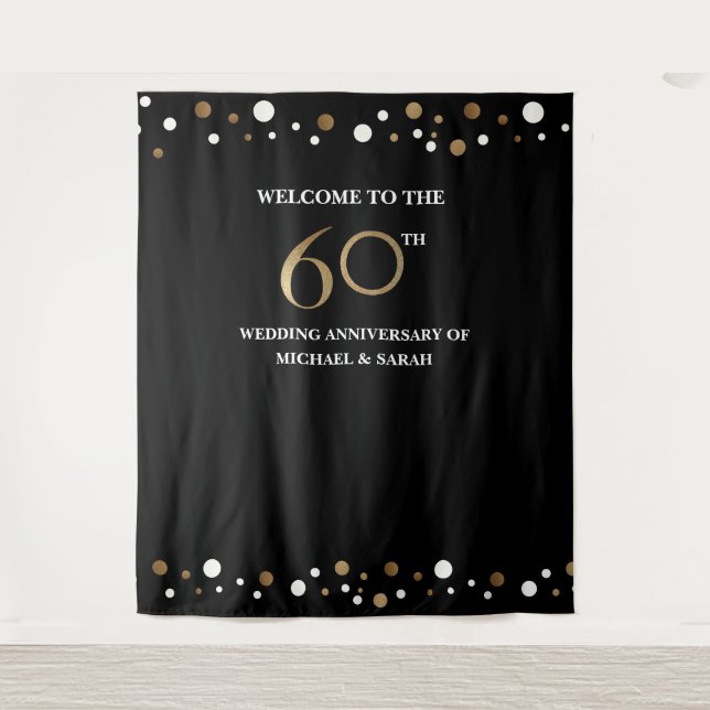 Tenture 60e anniversaire du MARIAGE Photo en toile de fond (Devant)