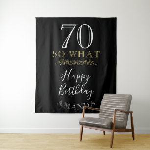 Tenture 70 Et alors Citation Drôle Noir Élégant 70e Annive