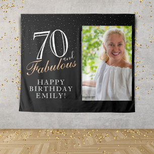 Tenture 70 et Fabulous Black 70th Birthday Photo fond