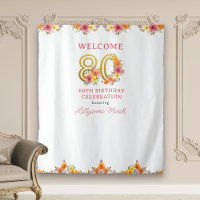 80e anniversaire fête Floral Gold Numéro 80 fond