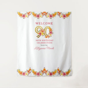 Tenture 90e Anniversaire Fête Floral Gold Numéro 90 Contex