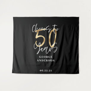 Tenture à 50 ans d'or et de noir moderne
