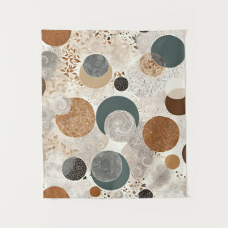 Tenture Abstract Geometric Circle Pattern Neutral Boho 384