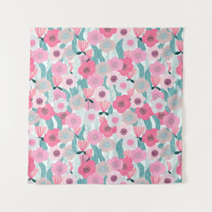 Tenture Abstract pastel floral pattern. Beautiful pink flo