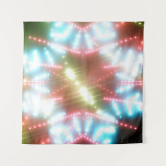 Tenture abstract shiny neon background with beams and star