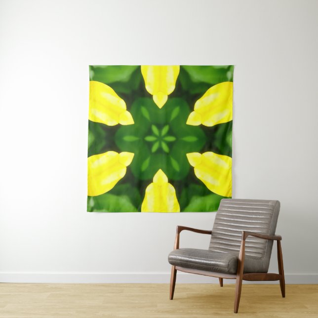 TENTURE ABSTRACT YELLOW AND GREEN DRAWING. SAMER BRASIL. 3 (En situation)