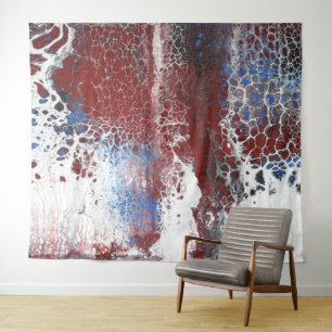 Tenture Abstrait acrylique rouille bleue