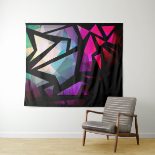 Tenture Abstrait graffiti polygonal moderne dar géométriqu