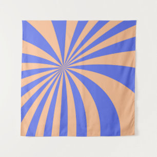 Tenture Abstrait motif de sunburst arrière - plan. bleu et