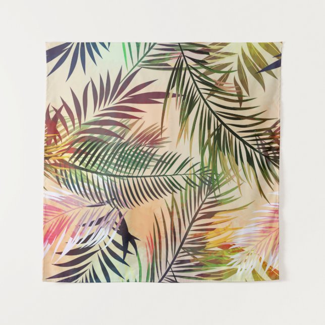 Tenture Abstrait plante tropical motif. Illustration vinta (Devant)